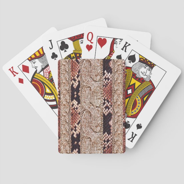Jeu De Cartes Texture de vêtement, motif de serpent géométrique. (dos)