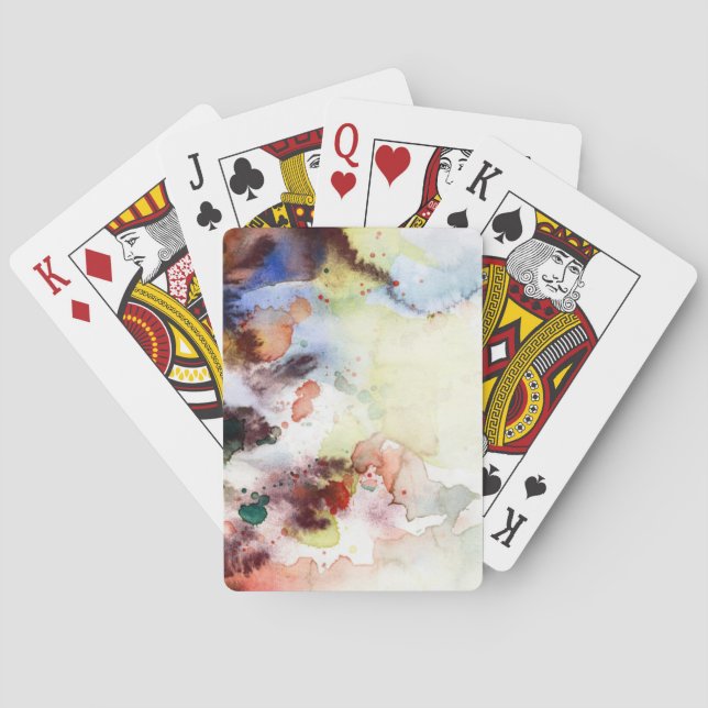 Jeu De Cartes Texture grunge d'aquarelle abstraite avec la (dos)