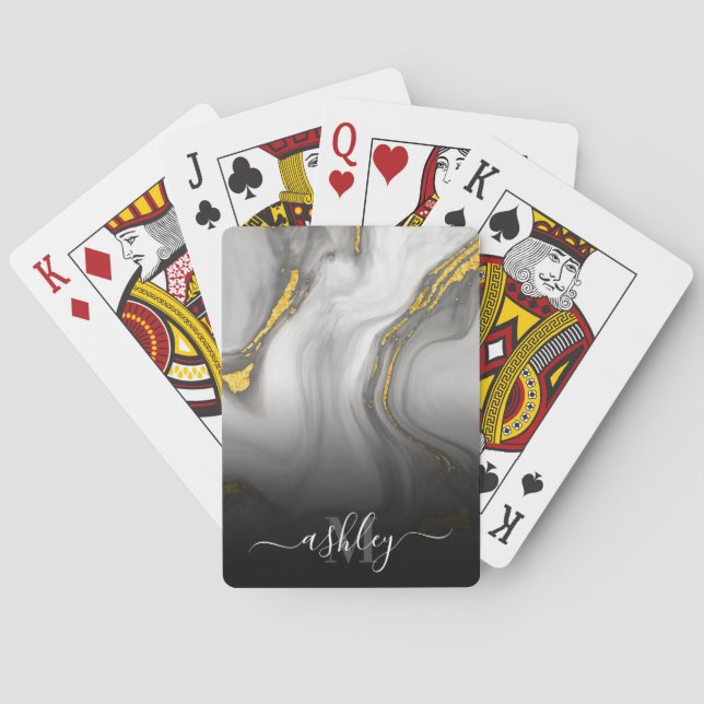 Jeu De Cartes Texture Marbre blanc (dos)