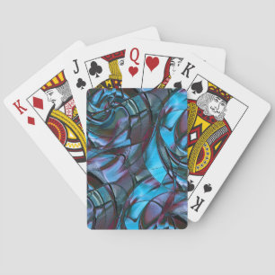 Jeu De Cartes Texture numérique granuleux cyan foncé ciré au vin
