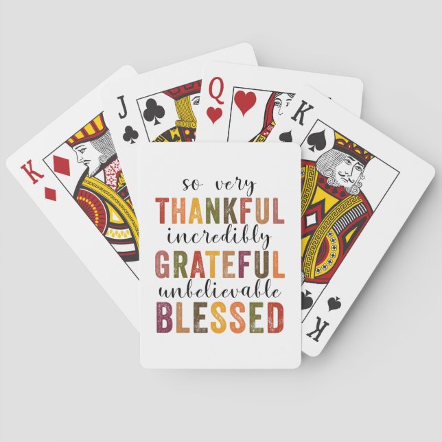Jeu De Cartes Thankful Grateful Blessed Thanksgiving (dos)