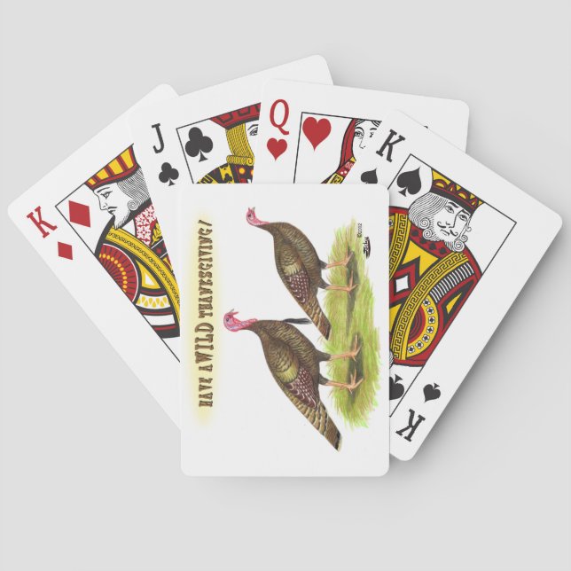 Jeu De Cartes Thanksgiving sauvage de la Turquie (dos)