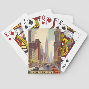 Jeu De Cartes Thème rétro de voyage de style New York City vinta