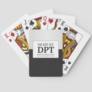 Jeu De Cartes Thérapeute physique DPT Customisé Argent et Noir