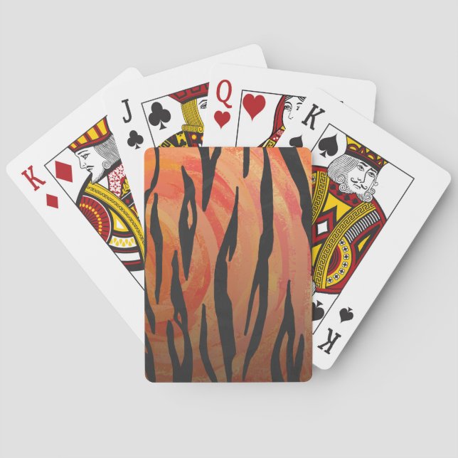 Jeu De Cartes Tiger chaud orange et noir (dos)