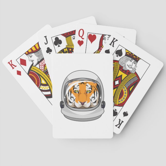Jeu De Cartes Tiger en astronaute avec casque (dos)