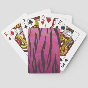 Jeu De Cartes Tiger rose chaud et noir