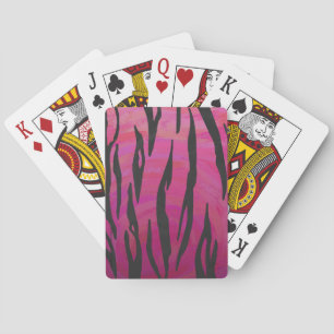 Jeu De Cartes Tiger rose chaud et noir