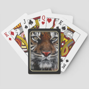Jeu De Cartes Tiger Visage Fractage Art Jouer Cartes