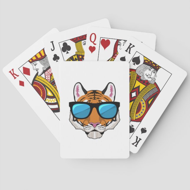 Jeu De Cartes Tigre avec lunettes de soleil (dos)
