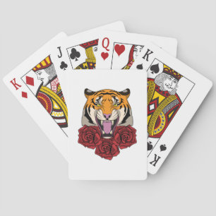 Jeu De Cartes Tigre avec Rose