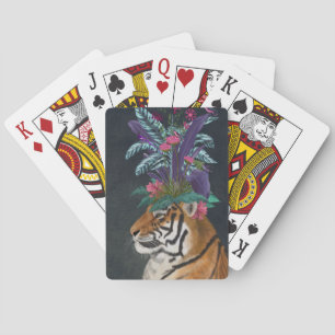 Jeu De Cartes Tigre avec tête tropicale