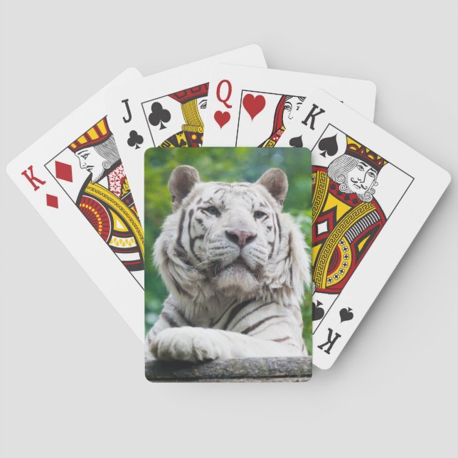 Jeu De Cartes Tigre blanc jouant aux cartes (dos)