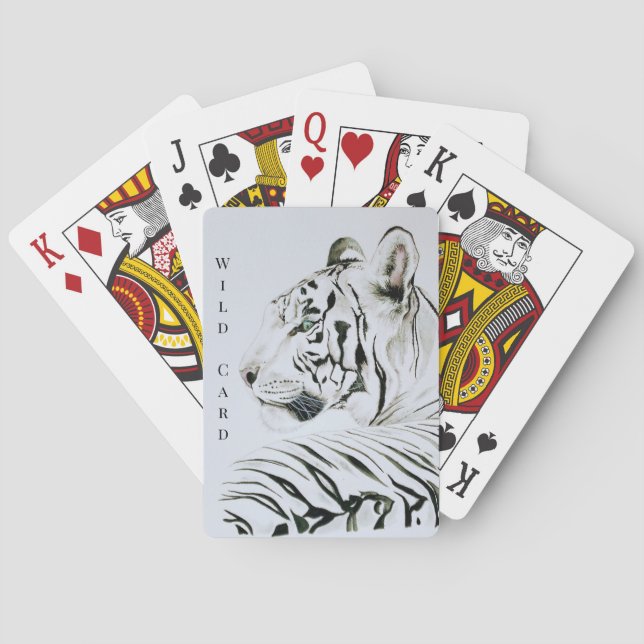 Jeu De Cartes Tigre blanc personnalisable (dos)