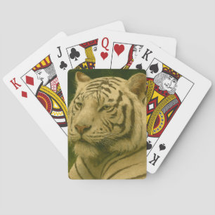 Jeu De Cartes Tigre blanc reposant dans l'ombre des bois