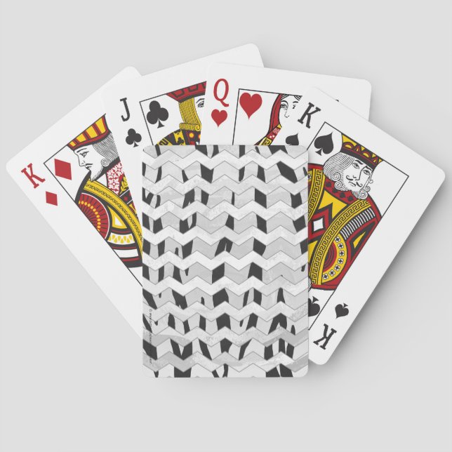 Jeu De Cartes Tigre Cheveron noir et blanc (dos)