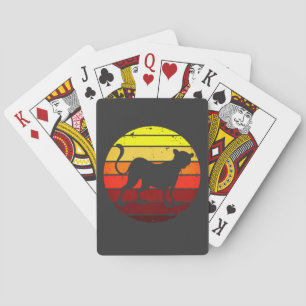 Jeu De Cartes Tigre noir Gros Chat couché de soleil Panthère T-S