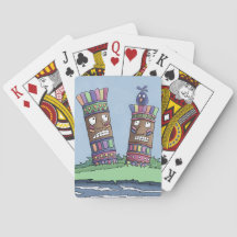 Tiki Bird Plum Jouer Cartes