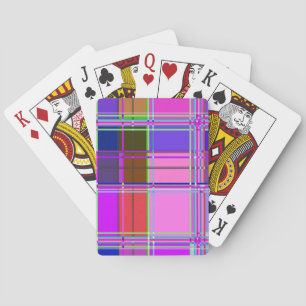 Jeu De Cartes Tissu à carreaux rose motif Madras