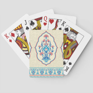 Jeu De Cartes Tissu floral ethnique : Élégance transparente