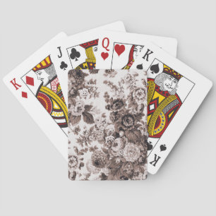 Jeu De Cartes Tissu floral vintage Brown No.3 de Toile de sépia