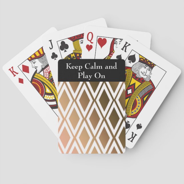 Jeu De Cartes Toffe Brown et Motif diamant blanc (dos)