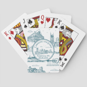 Jeu De Cartes Toile de Nashville Crépuscule sur Fond Blanc