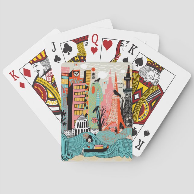 Jeu De Cartes Tokyo tirée par la main Japon (dos)