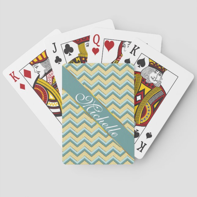 Jeu De Cartes Topaz Parties scintillant Chevron Motif (dos)