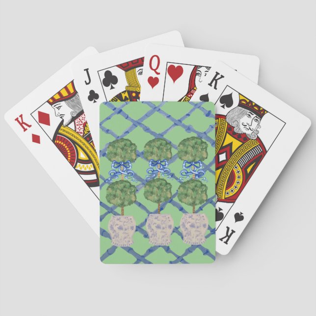 Jeu De Cartes Topiaire peint Chinoiserie Ginger Jars Jar (dos)