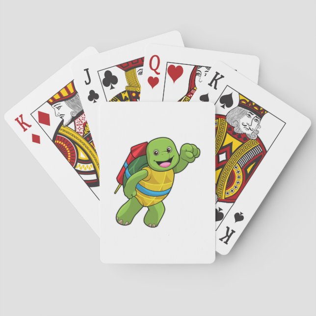 Jeu De Cartes Tortue au volant avec fusée (dos)