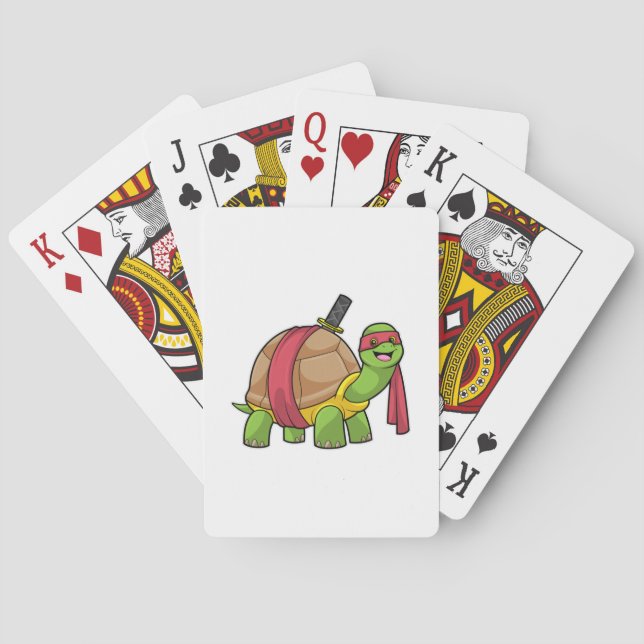 Jeu De Cartes Tortue aux arts martiaux avec épée (dos)
