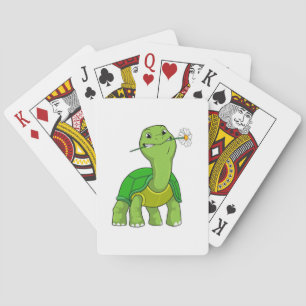Jeu De Cartes Tortue avec marguerite à fleurs