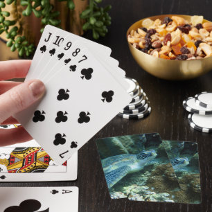 Jeu De Cartes Tortue de mer sur la photo des fonds marins