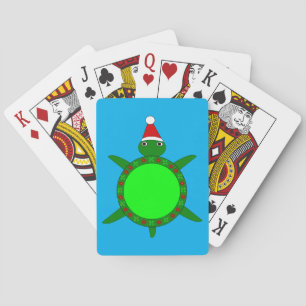 Jeu De Cartes Tortue de Noël mignonne avec coquille de fleurs