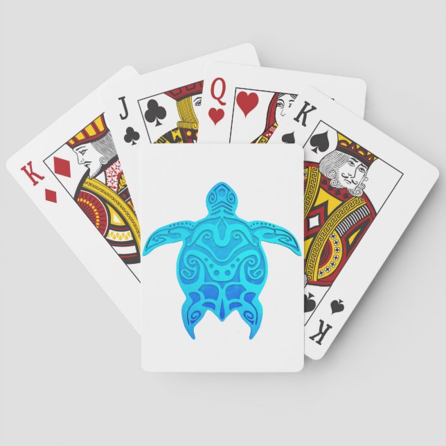 Jeu De Cartes Tortue tribale bleue (dos)