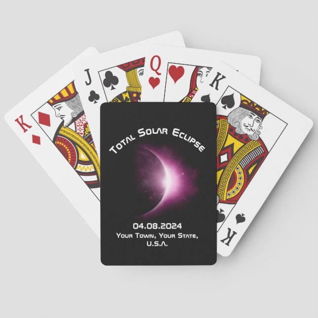 Jeu De Cartes TOTAL PERSONNALISÉ SOLAR ECLIPSE 2024 Voyage (dos)
