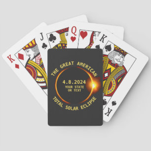 Jeu De Cartes Total Solaire Eclipse 4.8.2024 USA Custom Text