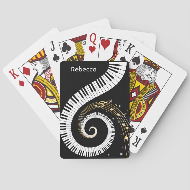 Jeu De Cartes Touches de piano personnalisées et notes de musiqu (dos)