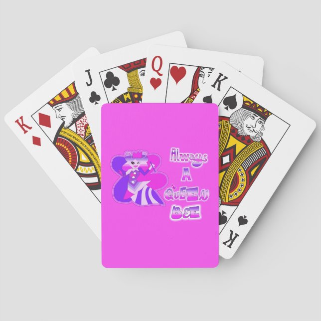 Jeu De Cartes Toujours une reine abeille rose chaud (dos)