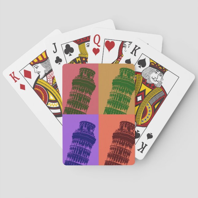 Jeu De Cartes Tour penchée de Pise Pop Art (dos)