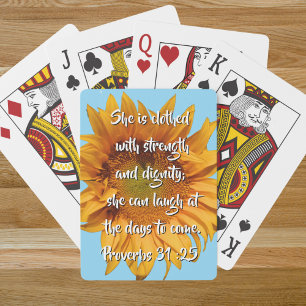 Jeu De Cartes Tournesol Bible Verse Proverbes 31:25 Custom