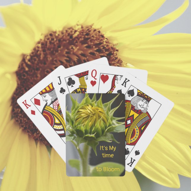 Jeu De Cartes Tournesol Bud C'est mon temps pour fleurir Floral (Créateur téléchargé)