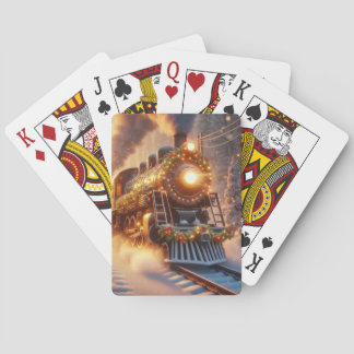 Jeu De Cartes Train de Noël Vintage Fêtes de fin d'année Hiver e