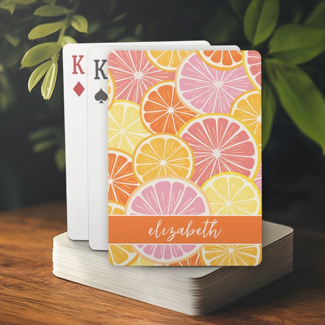 Jeu De Cartes Tranches d'agrumes - Couleur principale colorée (Custom Playing Cards)