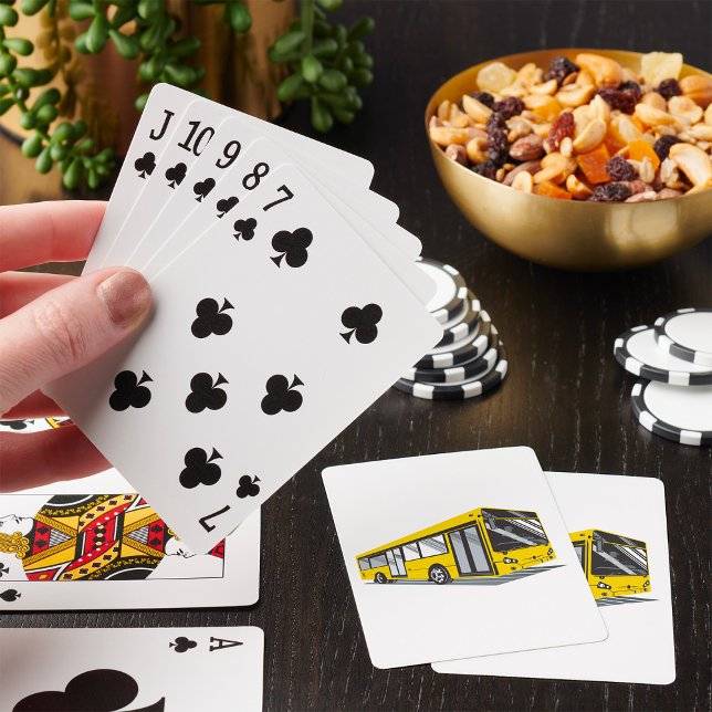 Jeu De Cartes Transport en commun de bus urbain jaune gras (Créateur téléchargé)