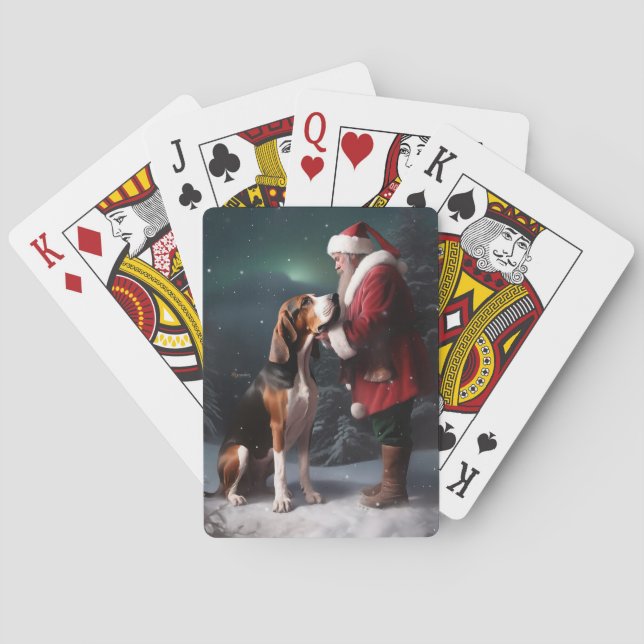 Jeu De Cartes Trek Walker Coonhound Noël du Père Noël (dos)