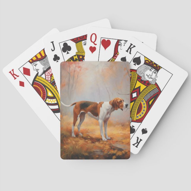 Jeu De Cartes Trekking Walker Coonhound à l'automne Feuilles aut (dos)