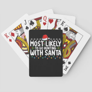 Jeu De Cartes Très Probable De Chasser Avec Père Noël Christmas
