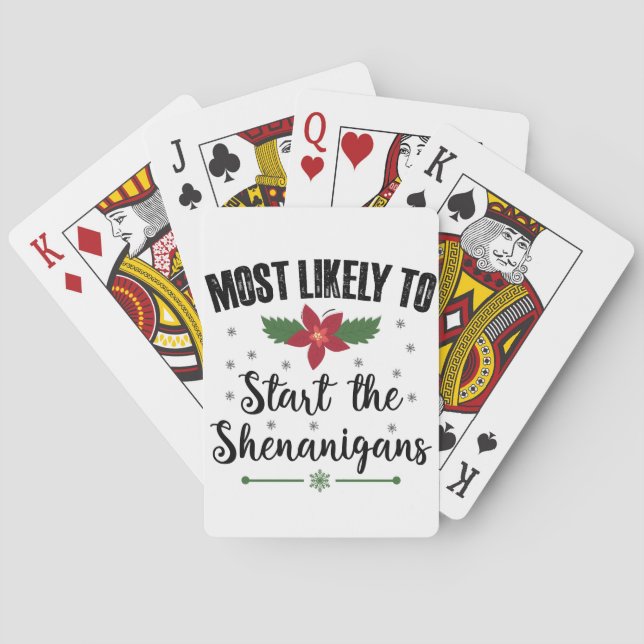 Jeu De Cartes Très Probable De Commencer Le Noël Des Shenanigans (dos)